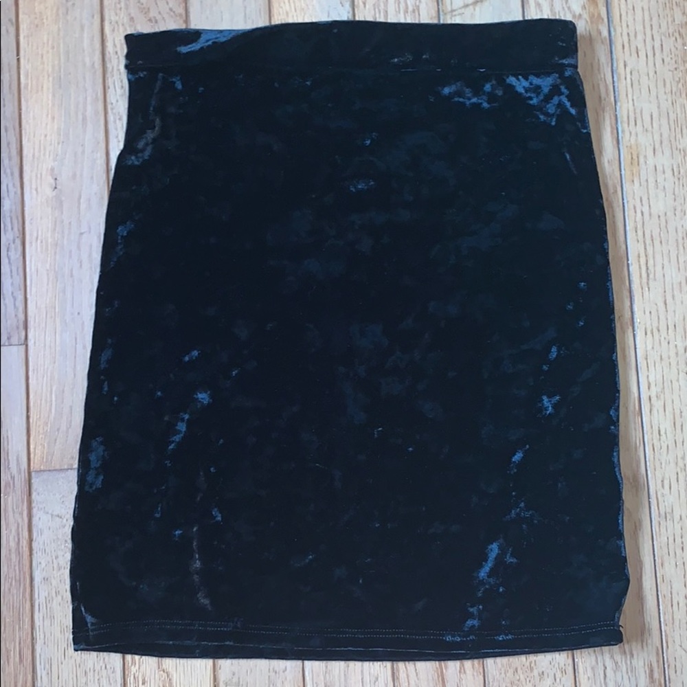Velvet mini skirt